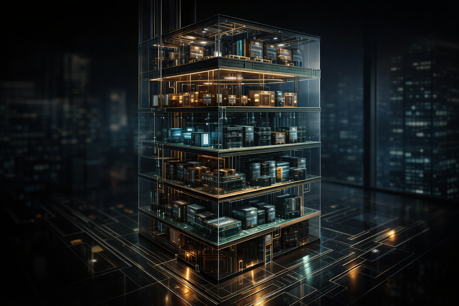  AI system architecture visual showing layered enterprise infrastructure design