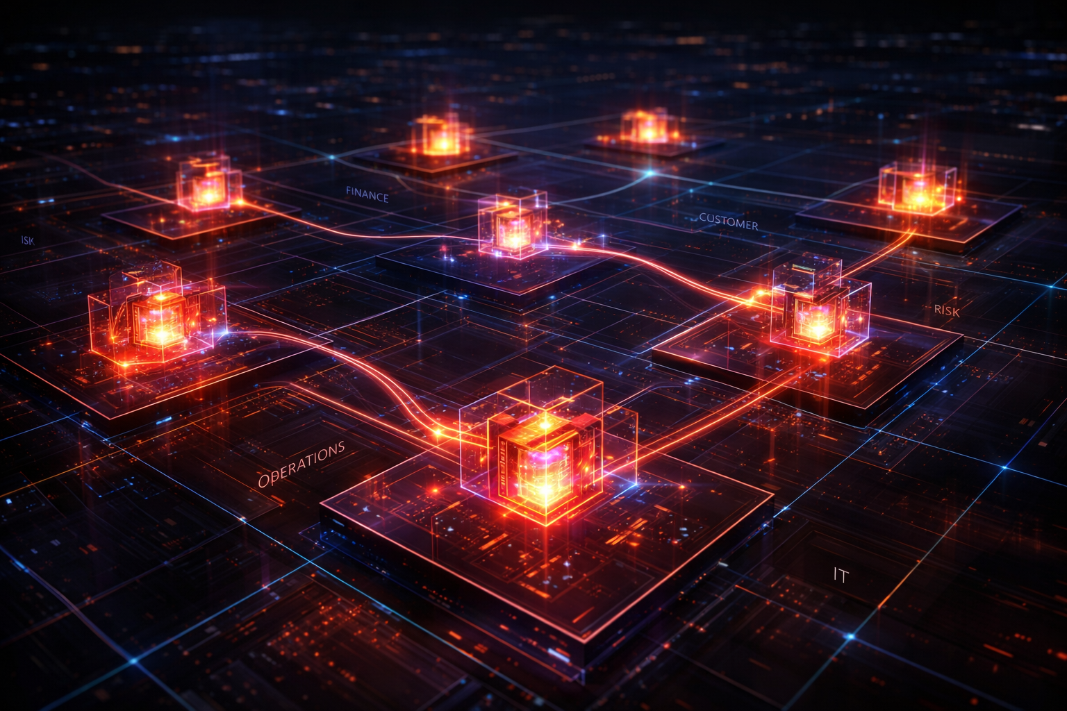 Illustration explaining how enterprise AI agents enable autonomous enterprise operations